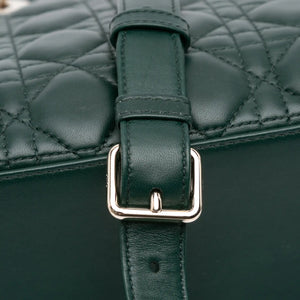 Dior Lady Dior Medium Dark Green Lambskin Gold