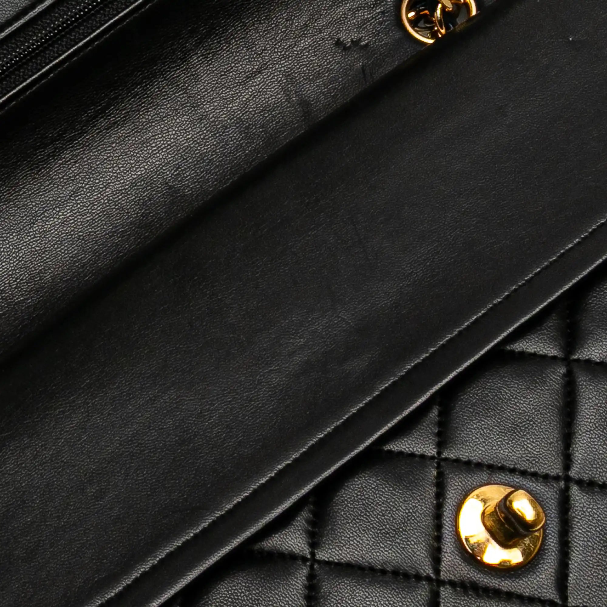 Chanel Classic Double Flap Medium Black Lambskin Gold
