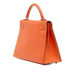 Hermès Kelly Sellier 32 Orange Epsom Gold