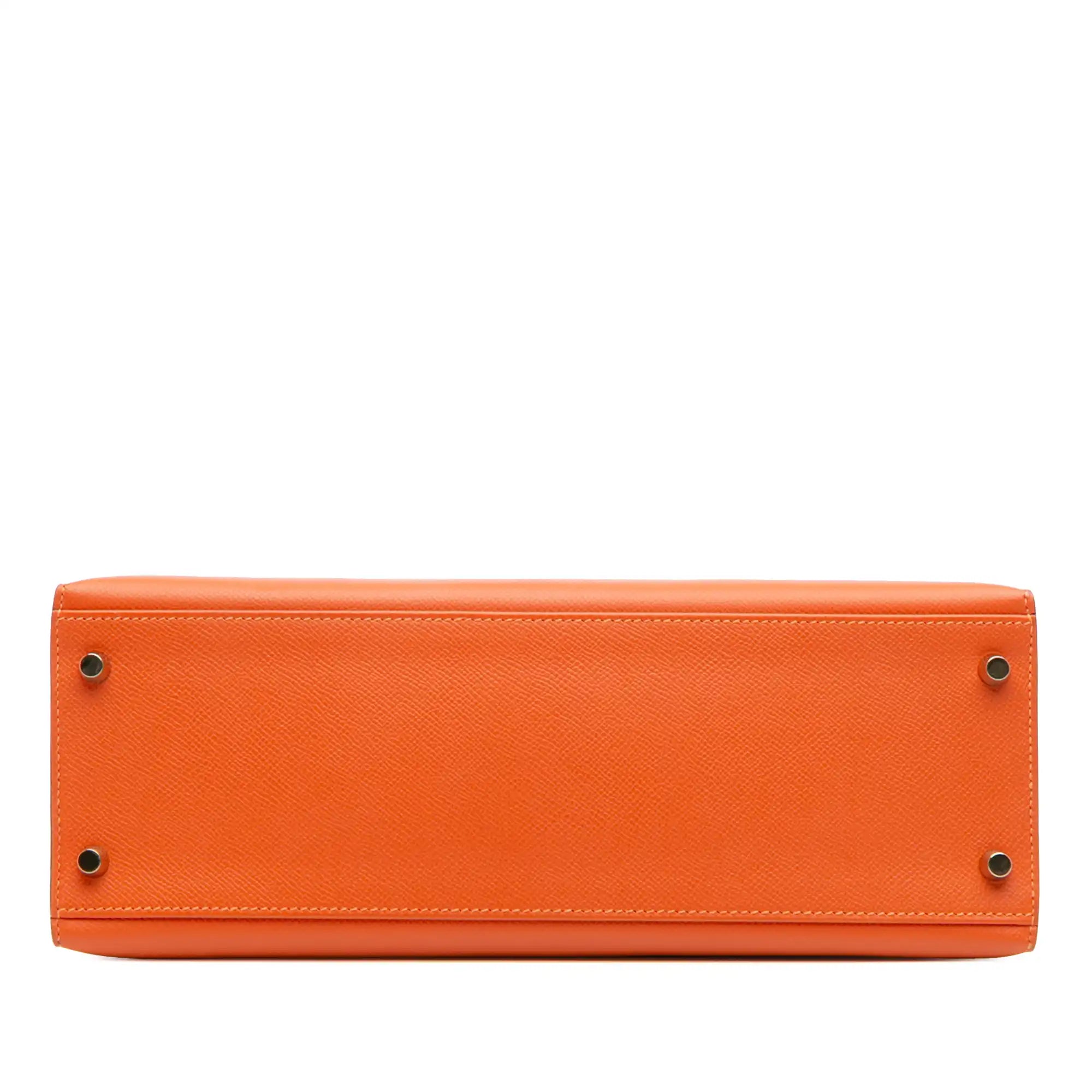 Hermès Kelly Sellier 32 Orange Epsom Gold