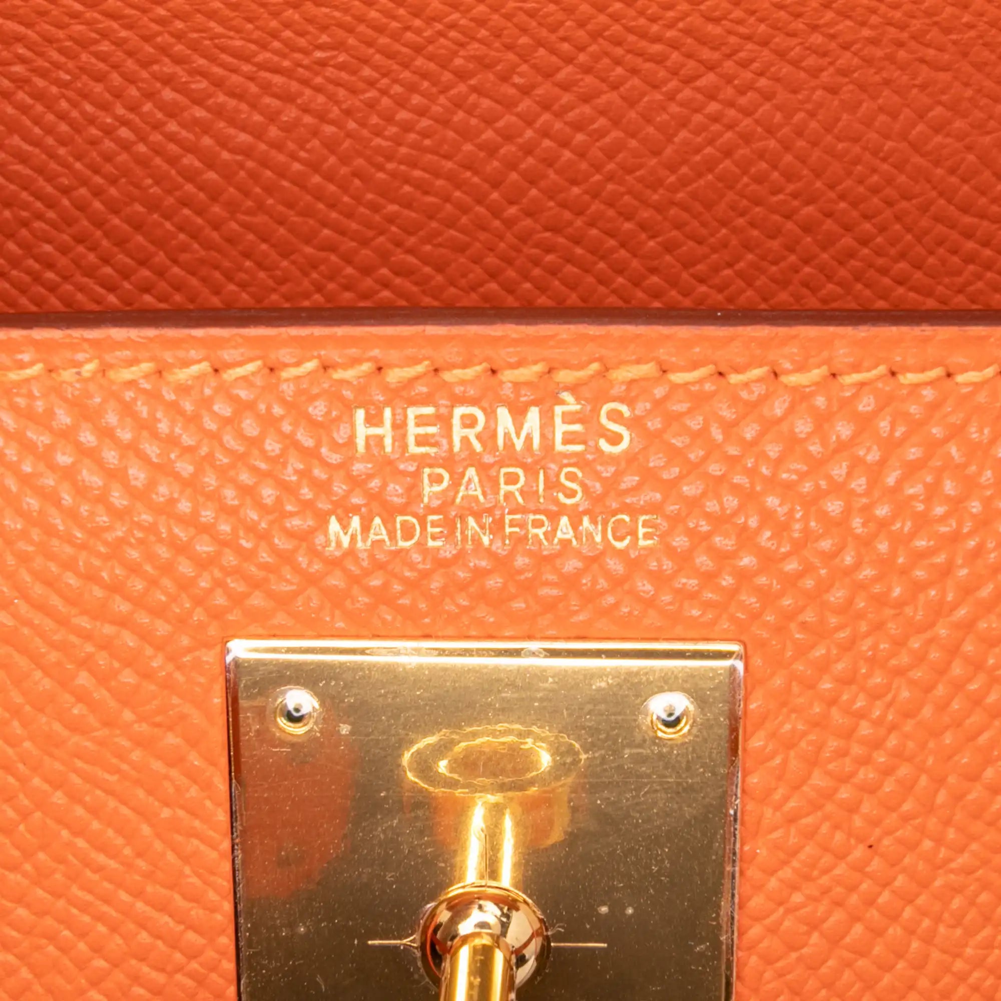 Hermès Kelly Sellier 32 Orange Epsom Gold