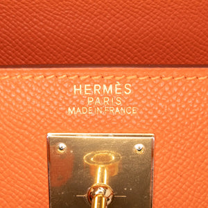 Hermès Kelly Sellier 32 Orange Epsom Gold