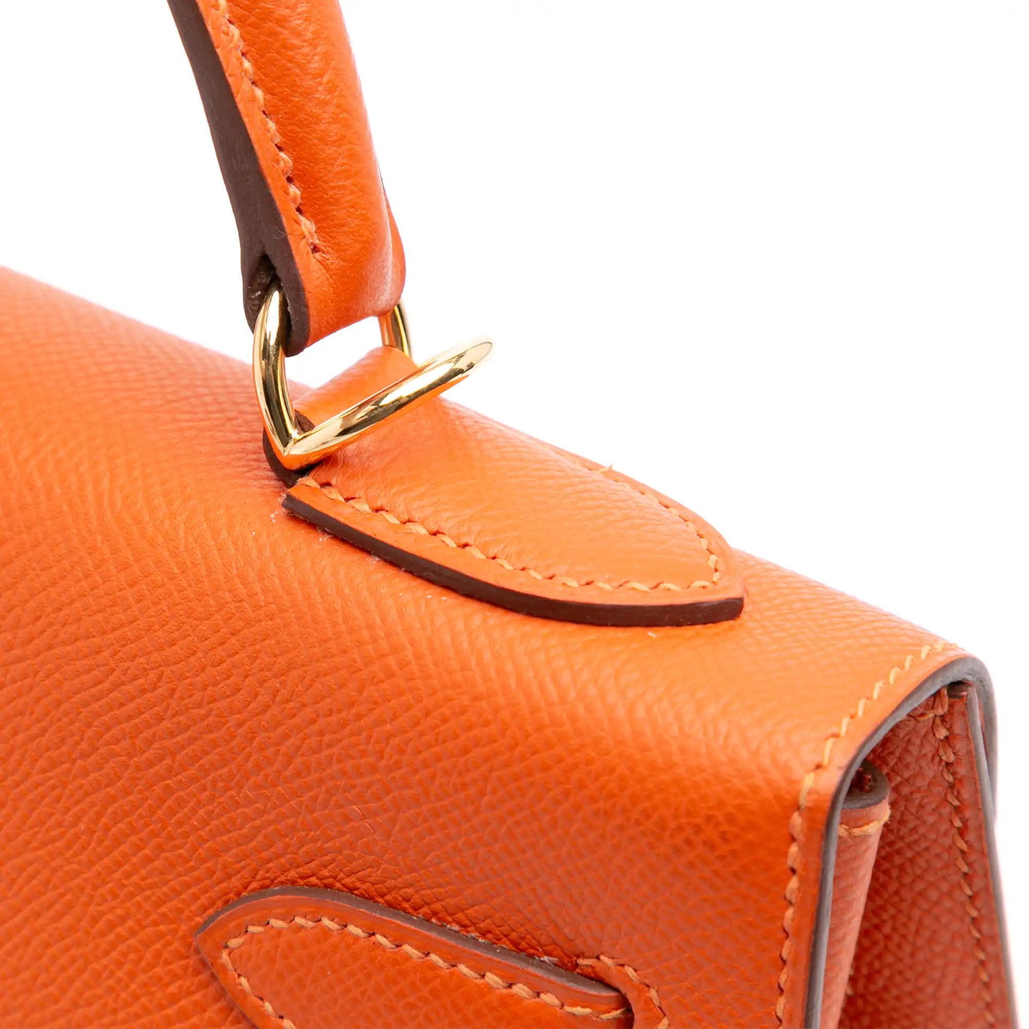 Hermès Kelly Sellier 32 Orange Epsom Gold