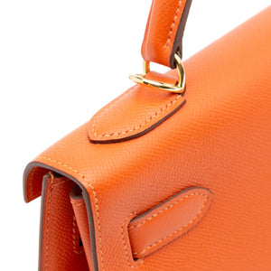 Hermès Kelly Sellier 32 Orange Epsom Gold