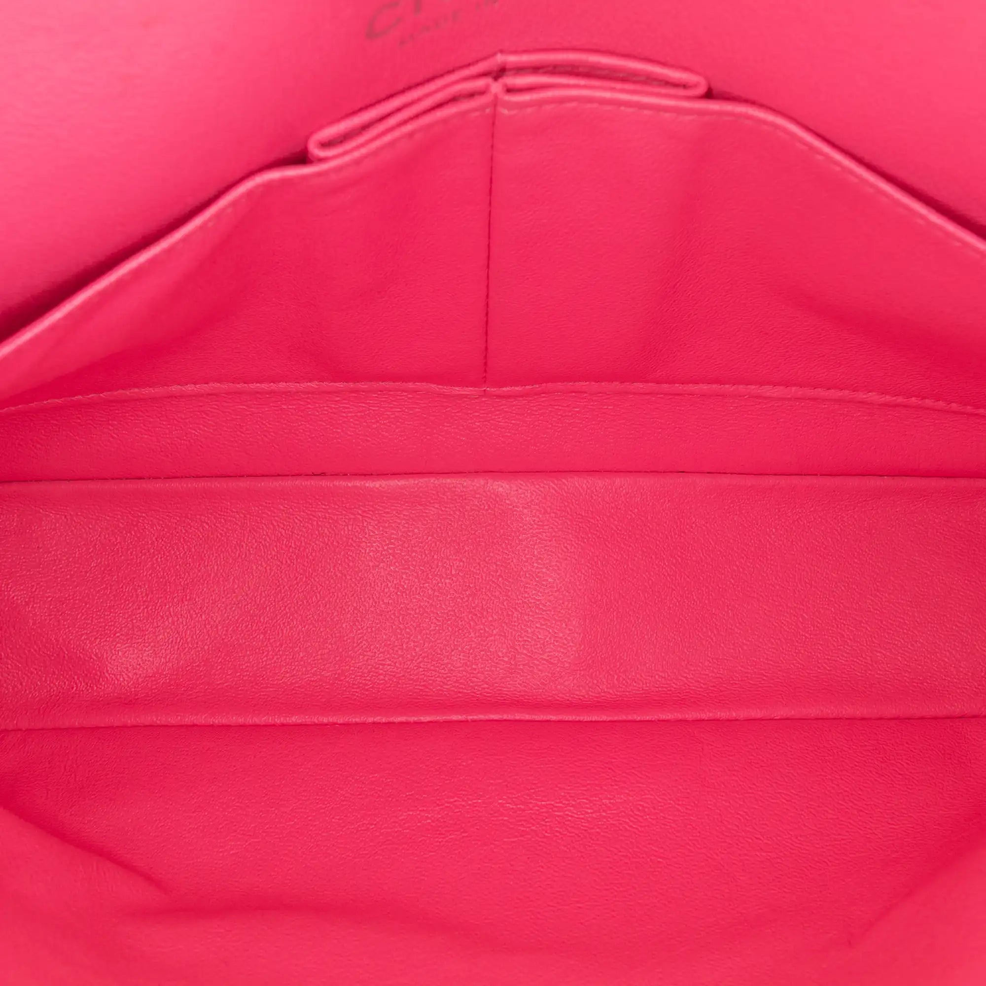 Chanel Classic Double Flap Medium Pink Jersey Silver