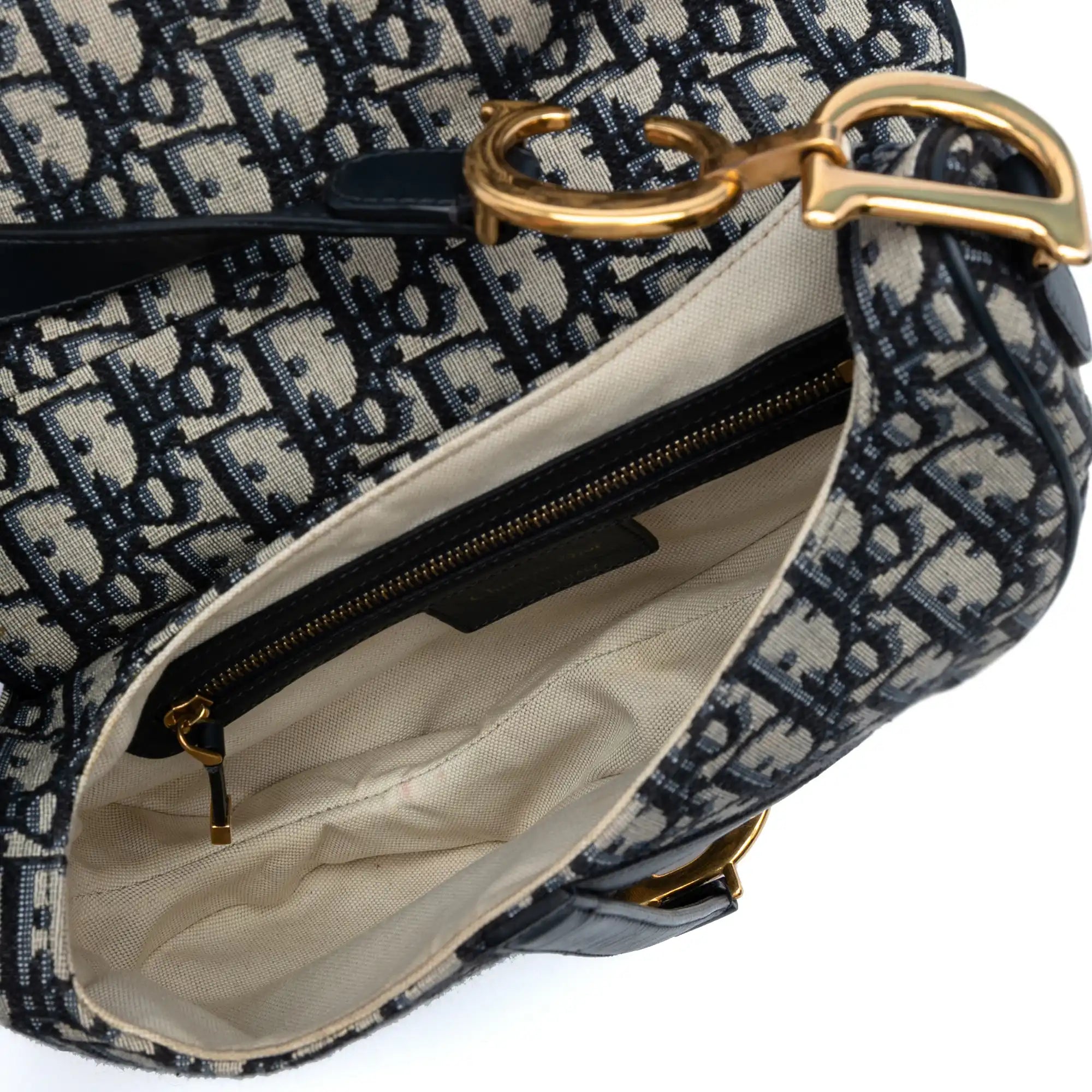 Dior Saddle Bag Blue Oblique Canvas