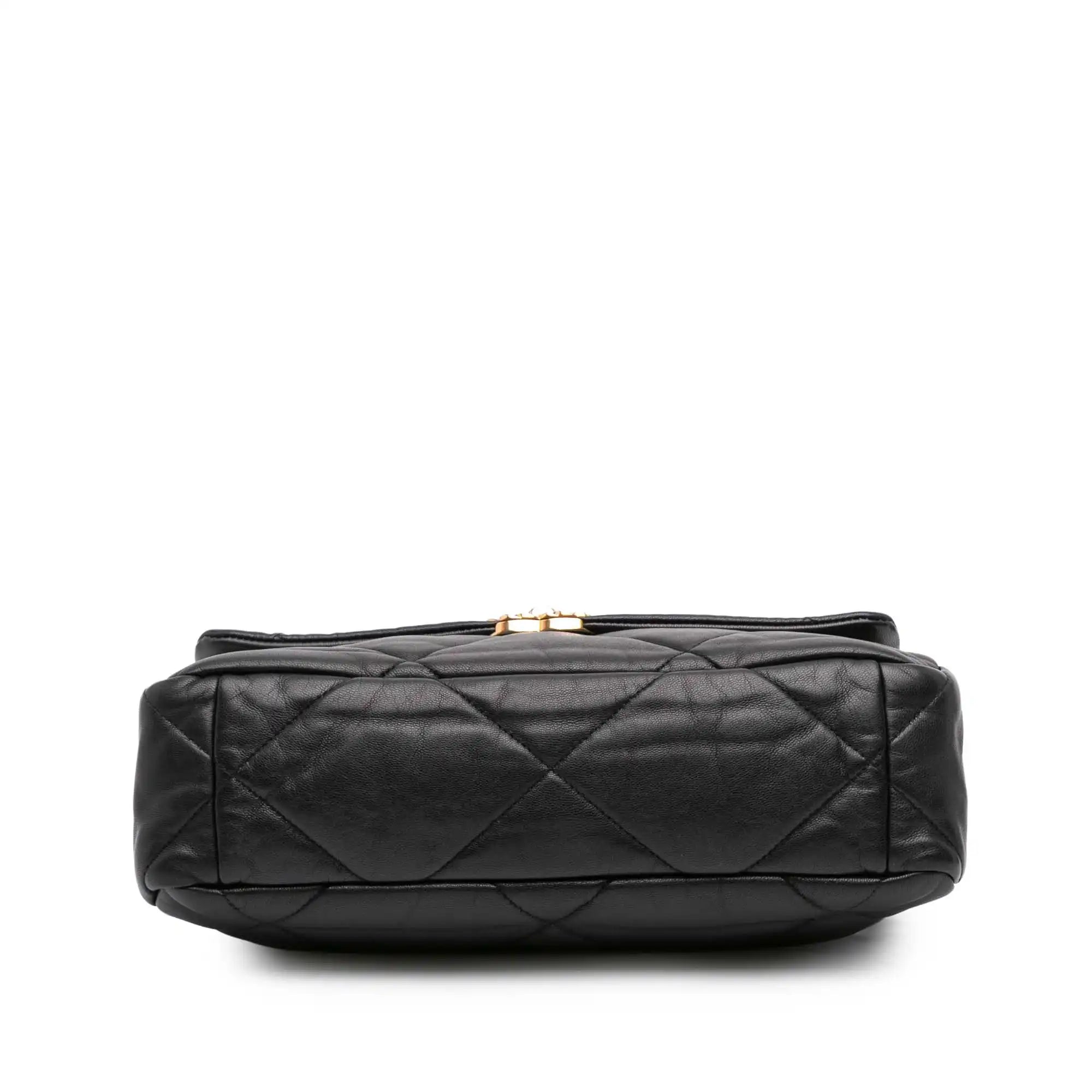 Chanel 19 Flap Large Black Lambskin Gold Ruthenium