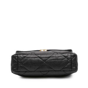 Chanel 19 Flap Large Black Lambskin Gold Ruthenium