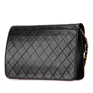 Chanel Classic Single Flap Medium Black Lambskin Gold
