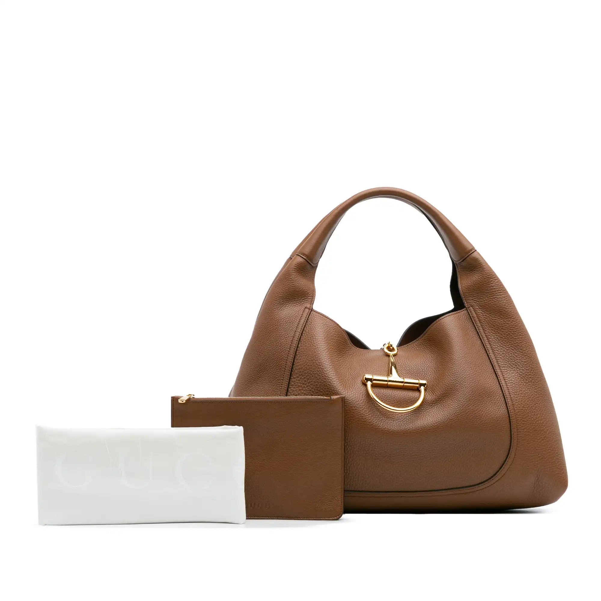 Gucci Softbid Hobo Brown Maxi Grained Calfskin