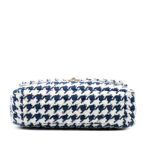 Chanel 19 Flap Bag Maxi Multicolor Houndstooth Tweed Gold