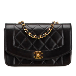 Chanel Diana Small Black Lambskin Gold