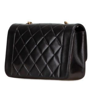 Chanel Diana Small Black Lambskin Gold