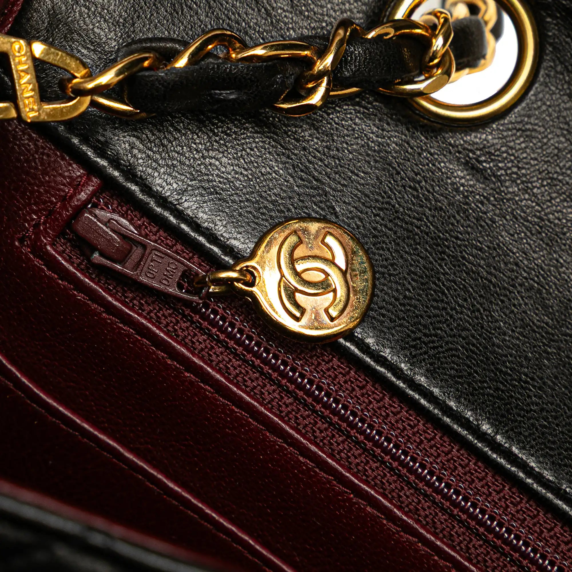 Chanel Diana Small Black Lambskin Gold