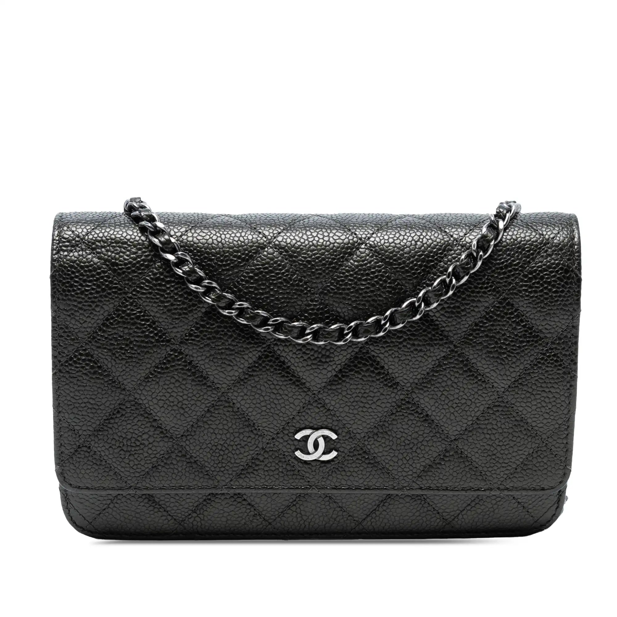 Chanel WOC Black Caviar Silver
