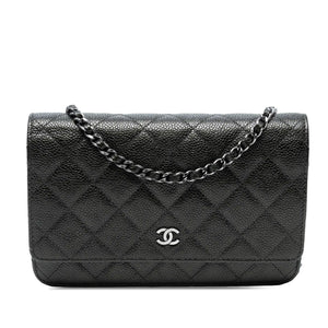 Chanel WOC Black Caviar Silver