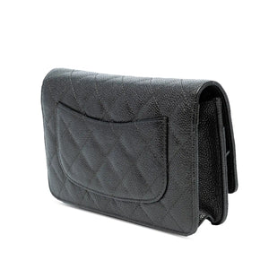 Chanel WOC Black Caviar Silver