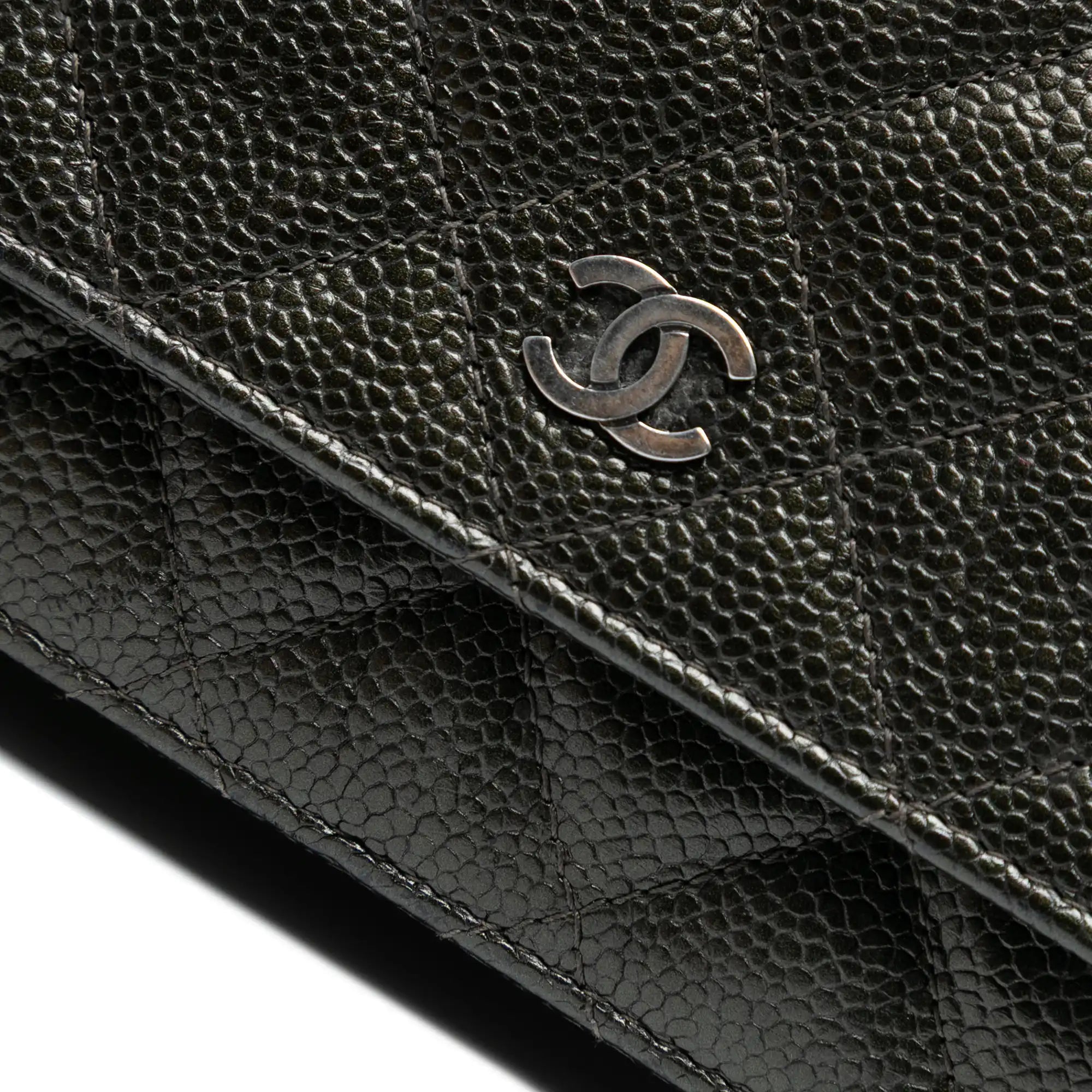 Chanel WOC Black Caviar Silver