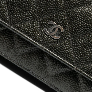 Chanel WOC Black Caviar Silver