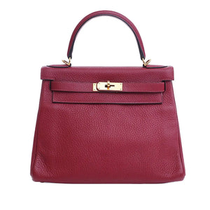 Hermès Kelly Retourne 28 Rouge Grenat Togo