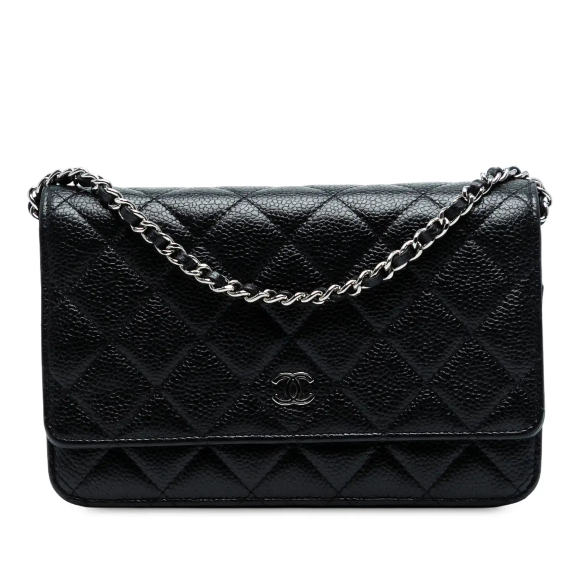 Chanel WOC Black Caviar Silver