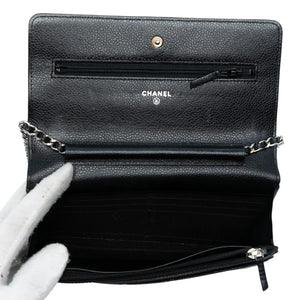 Chanel WOC Black Caviar Silver