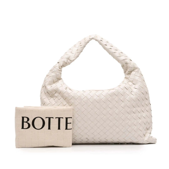 Bottega Veneta Hobo Bag Small White  Intrecciato