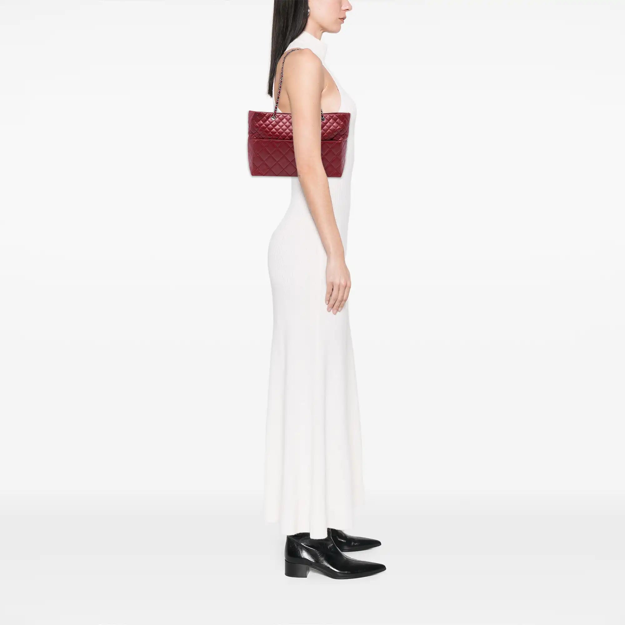 Chanel In The Business Shopping Tote Large Red Calfskin