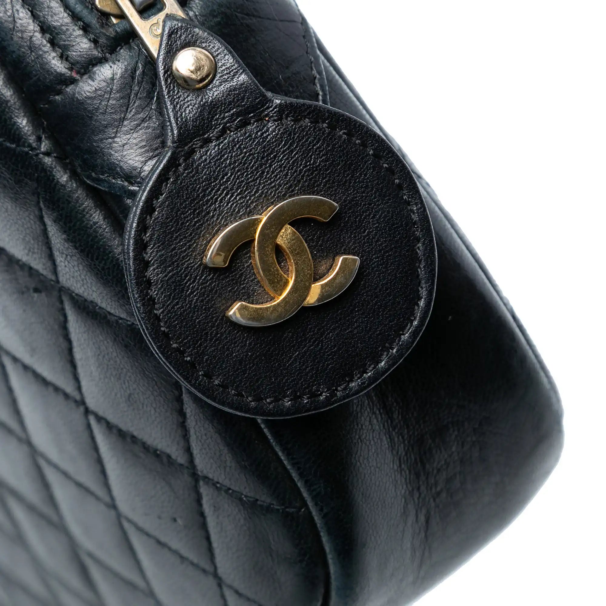 Chanel Camera Bag Black Lambskin Gold
