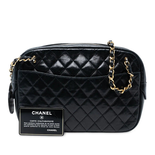 Chanel Camera Bag Black Lambskin Gold