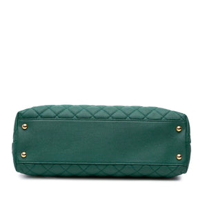 Chanel Coco Handle Flap Bag Medium Green Caviar Aged Gold