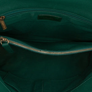Chanel Coco Handle Flap Bag Medium Green Caviar Aged Gold