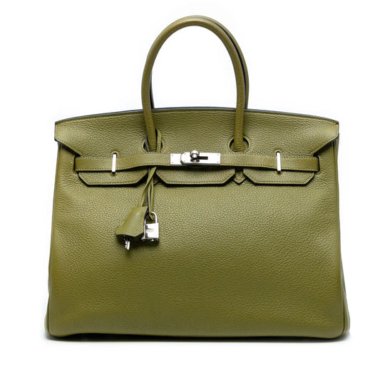 Hermès Birkin 35 Vert Chartreuse Retourne Togo Palladium