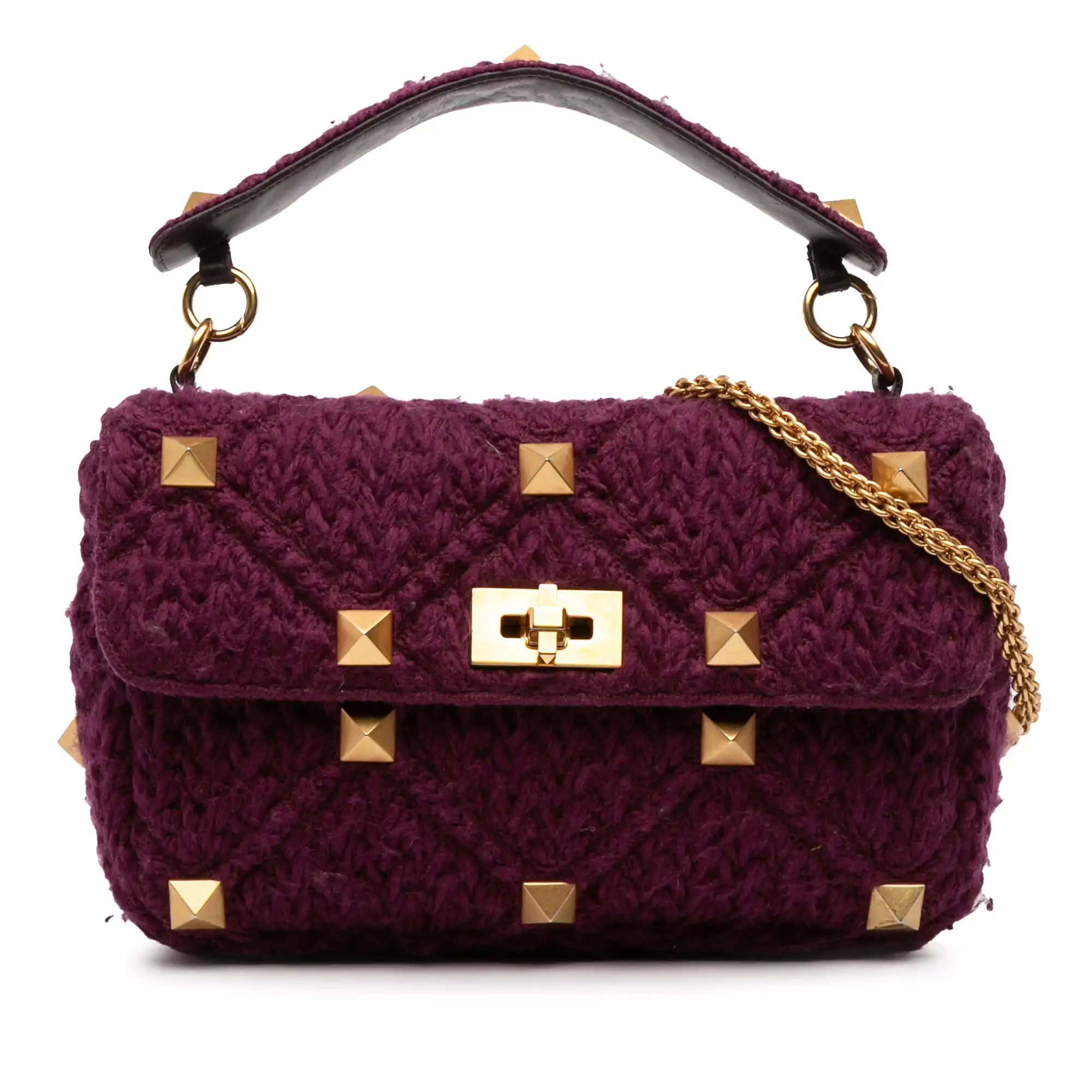 Valentino RomanStud Large Purple Knit