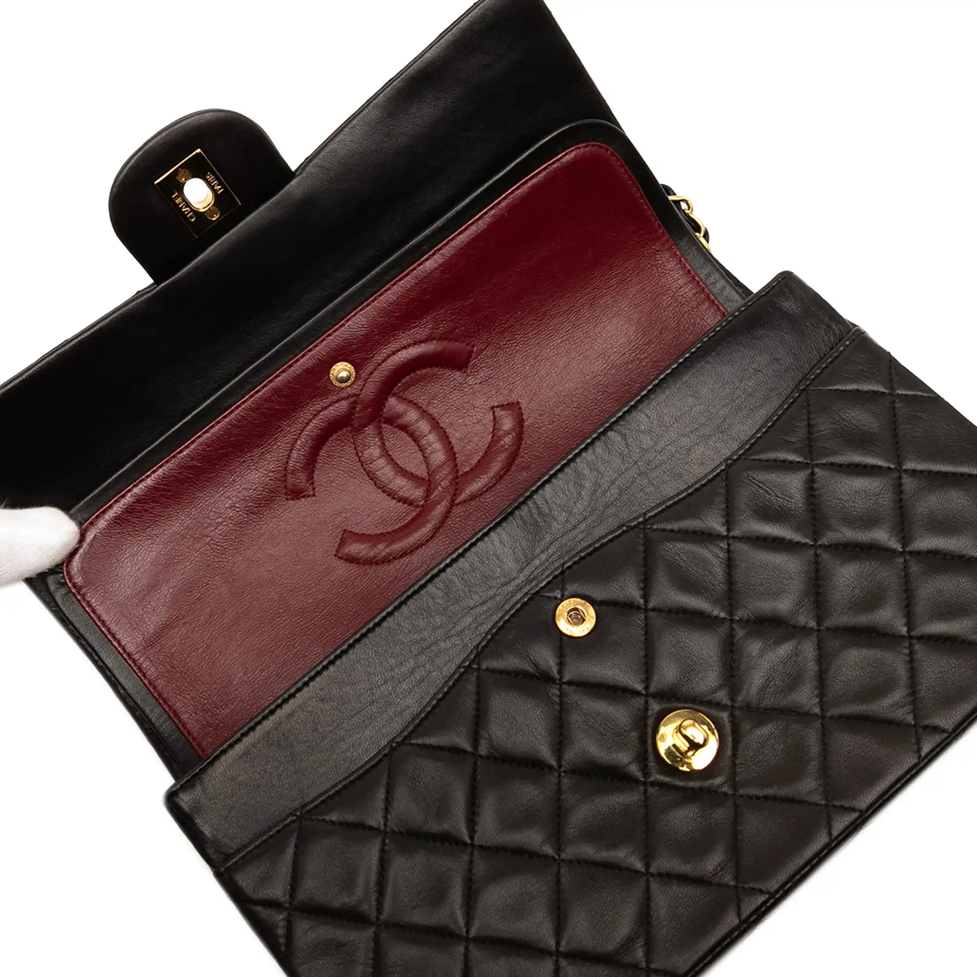 Chanel Classic Double Flap Medium Black Lambskin Gold