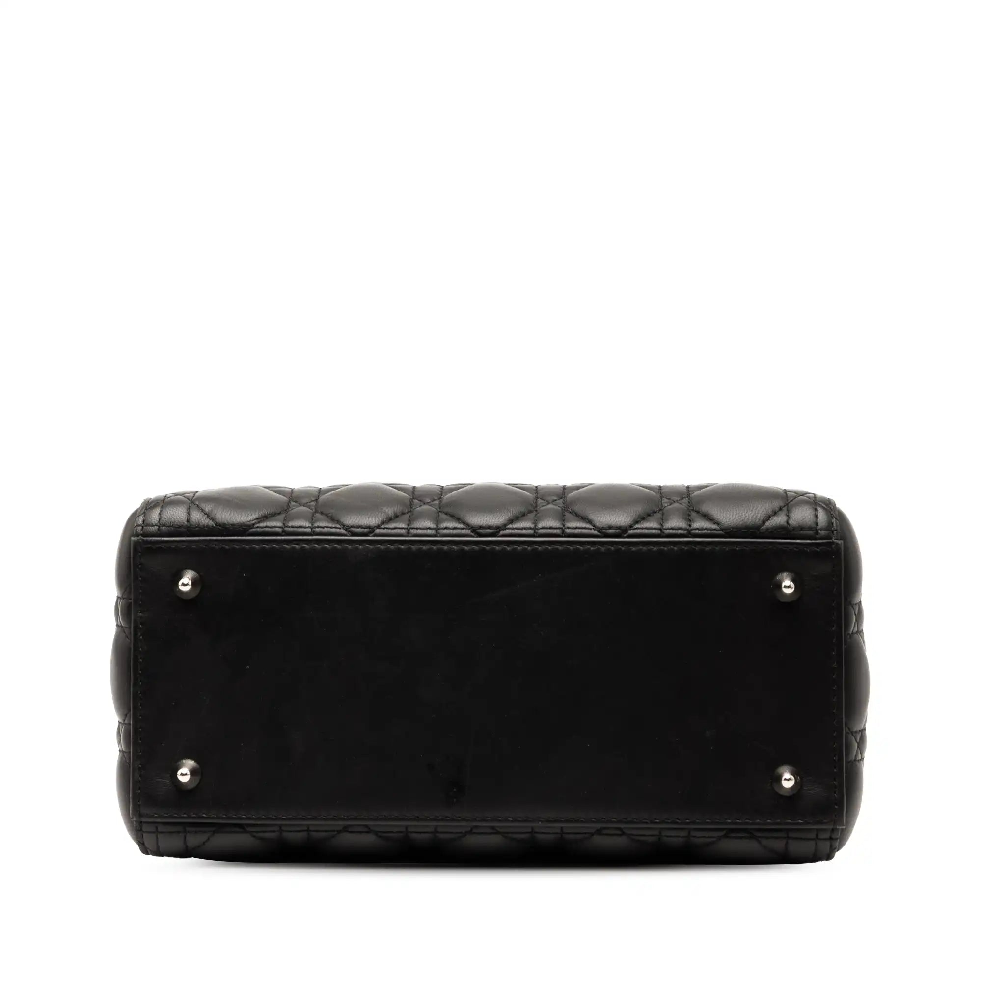 Dior Lady Dior Medium Black Lambskin Silver