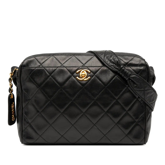 Chanel Camera Bag Black Lambskin Gold