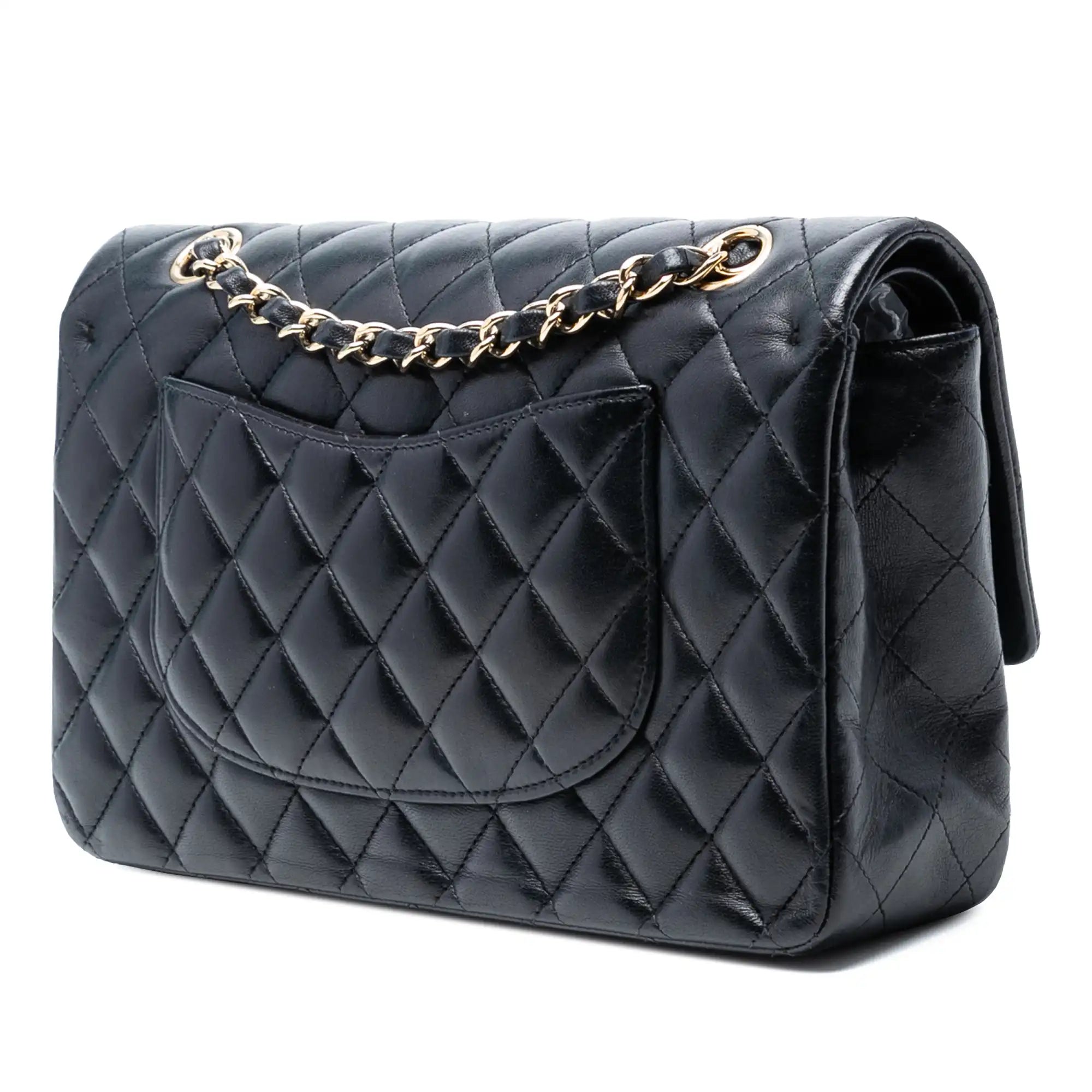 Chanel Classic Double Flap Medium Black Lambskin Gold