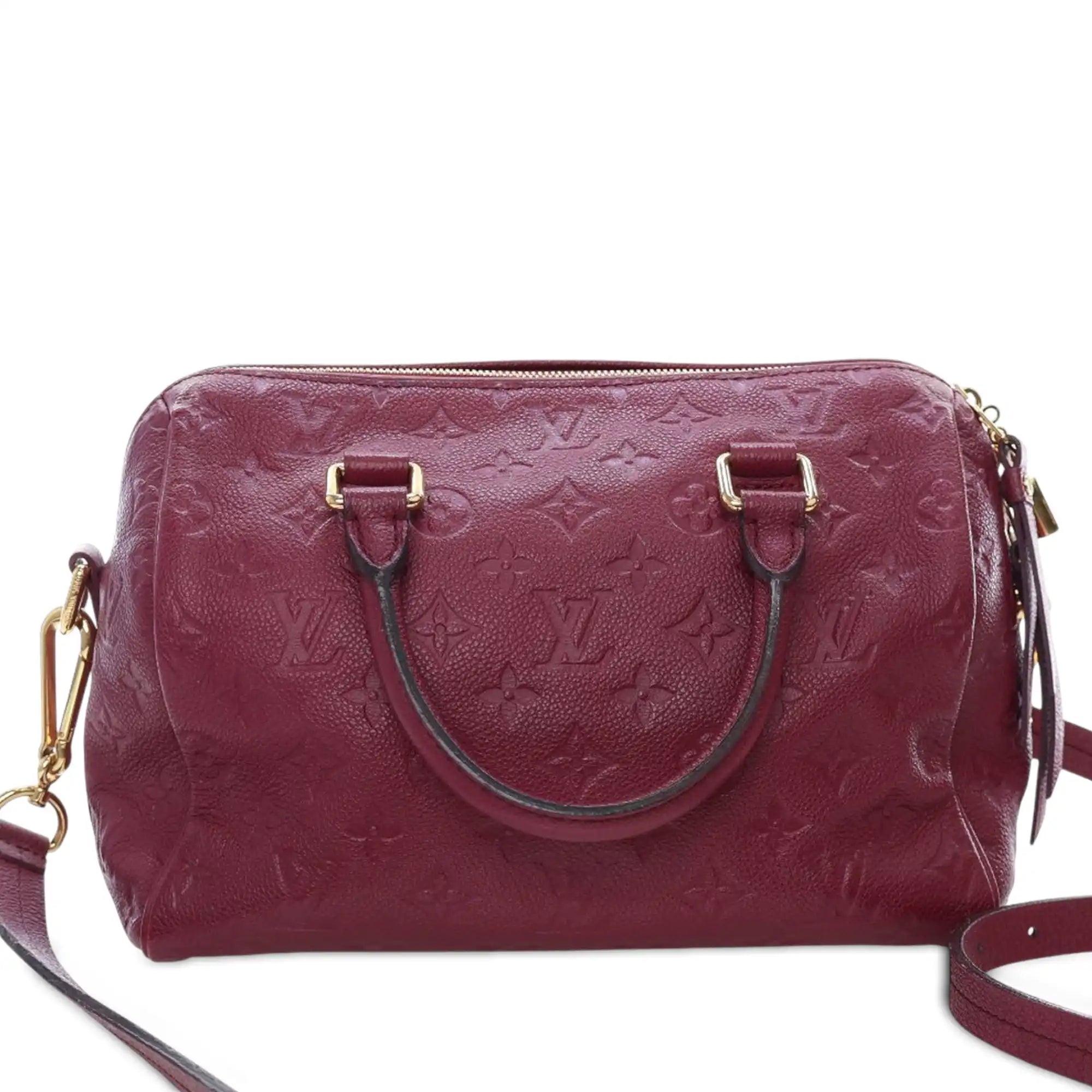 Louis Vuitton Speedy 25 Bandoulière Burgundy Monogram Empreinte