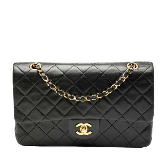 Chanel Classic Double Flap Medium Black Lambskin Gold