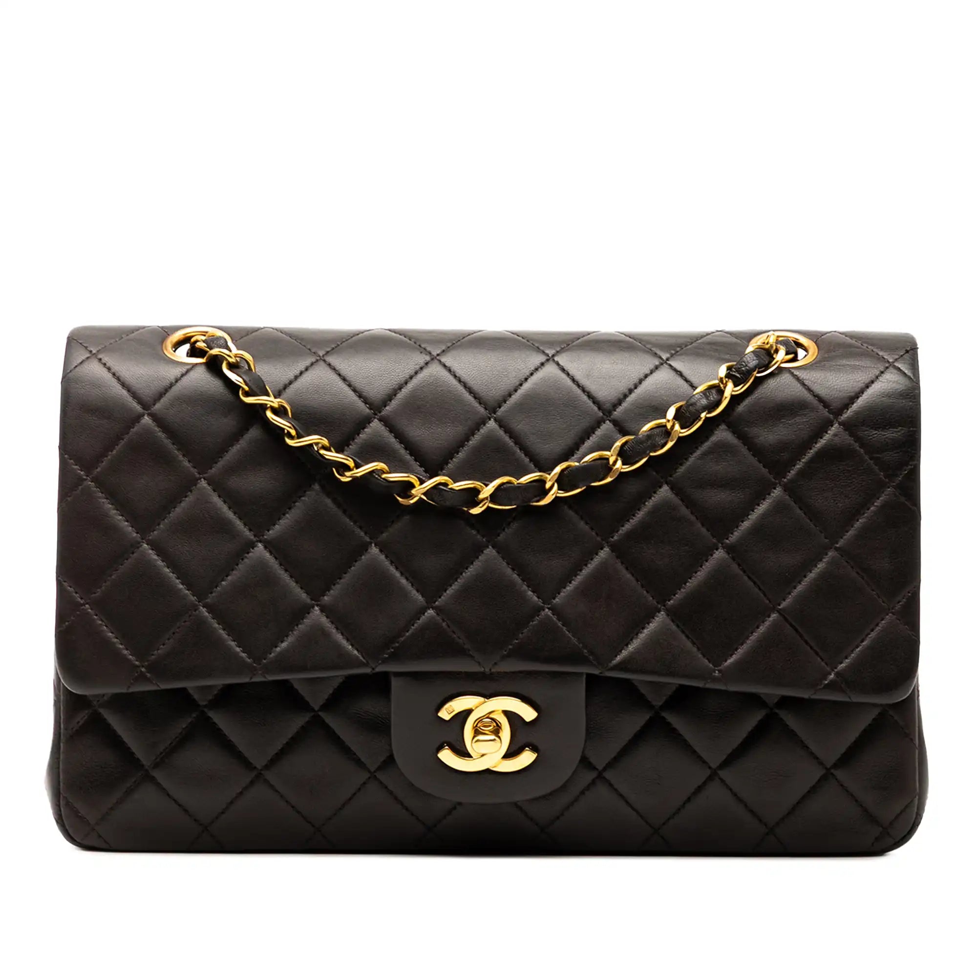 Chanel Classic Double Flap Medium Black Lambskin Gold