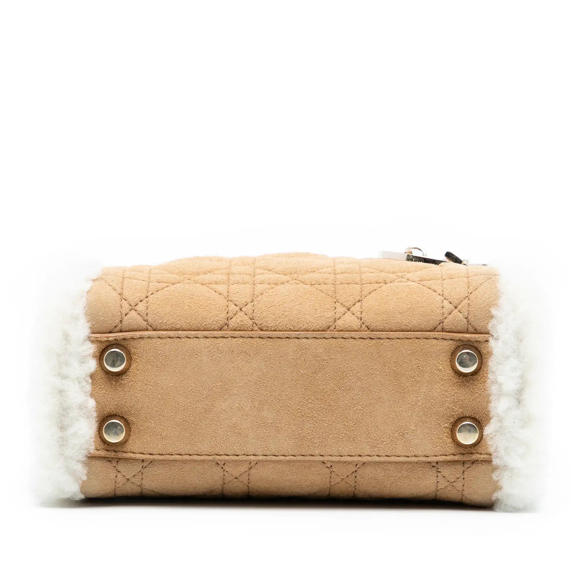 Dior Lady Dior Mini Suede Shearling Cannage