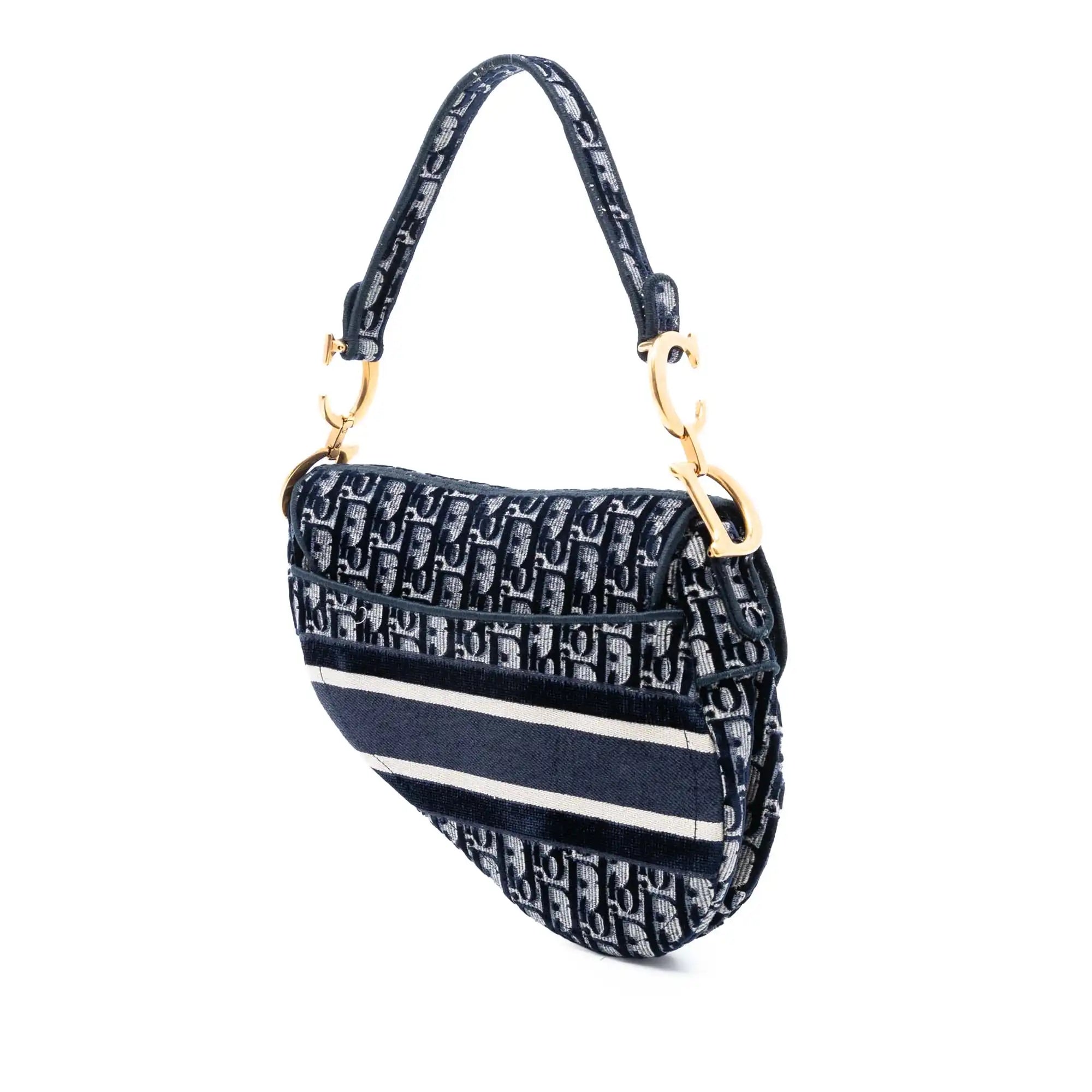 Dior Saddle Bag Medium Blue Oblique Jacquard Canvas