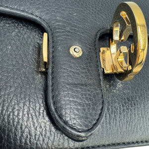 Gucci Interlocking GG Small Black Calfskin Gold