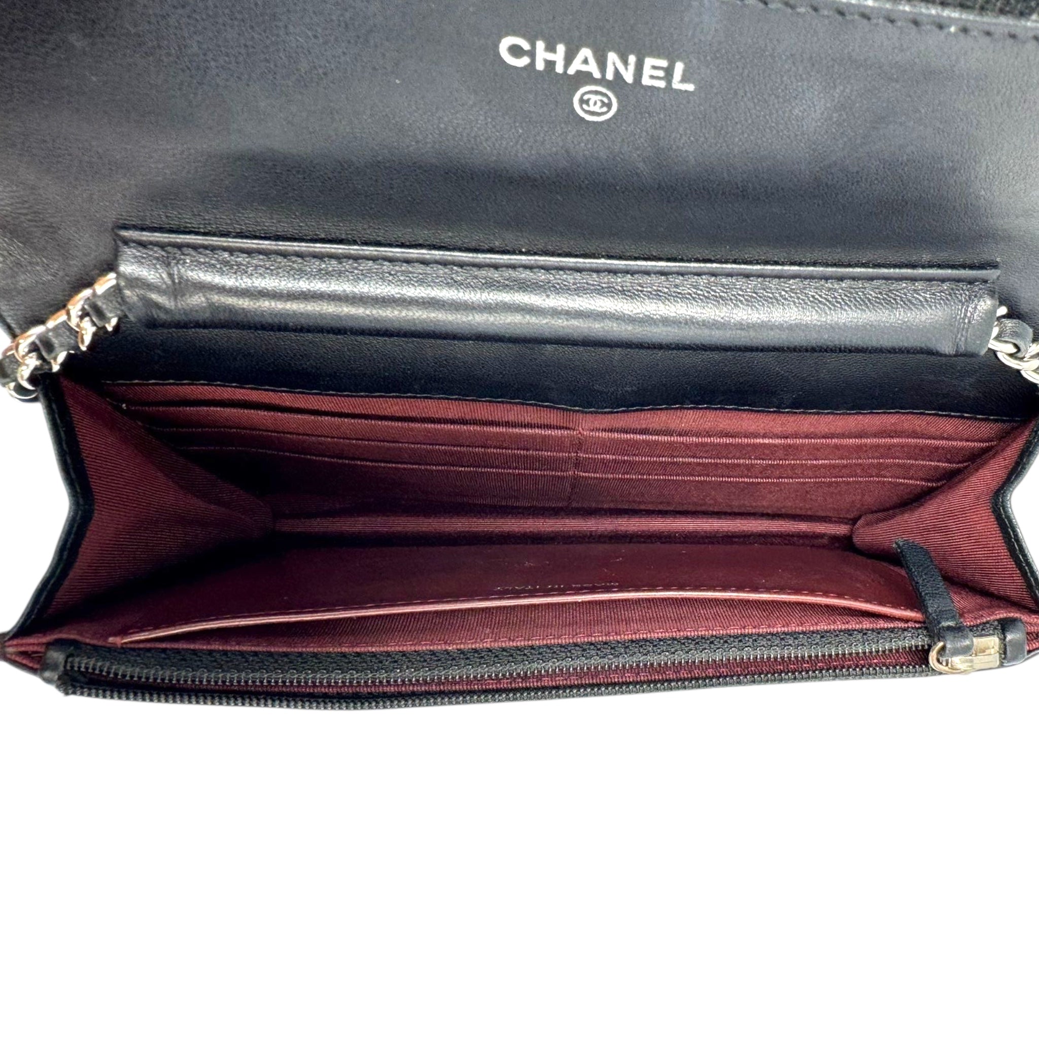 Chanel Wallet on Chain WoC Black Lambskin Silver