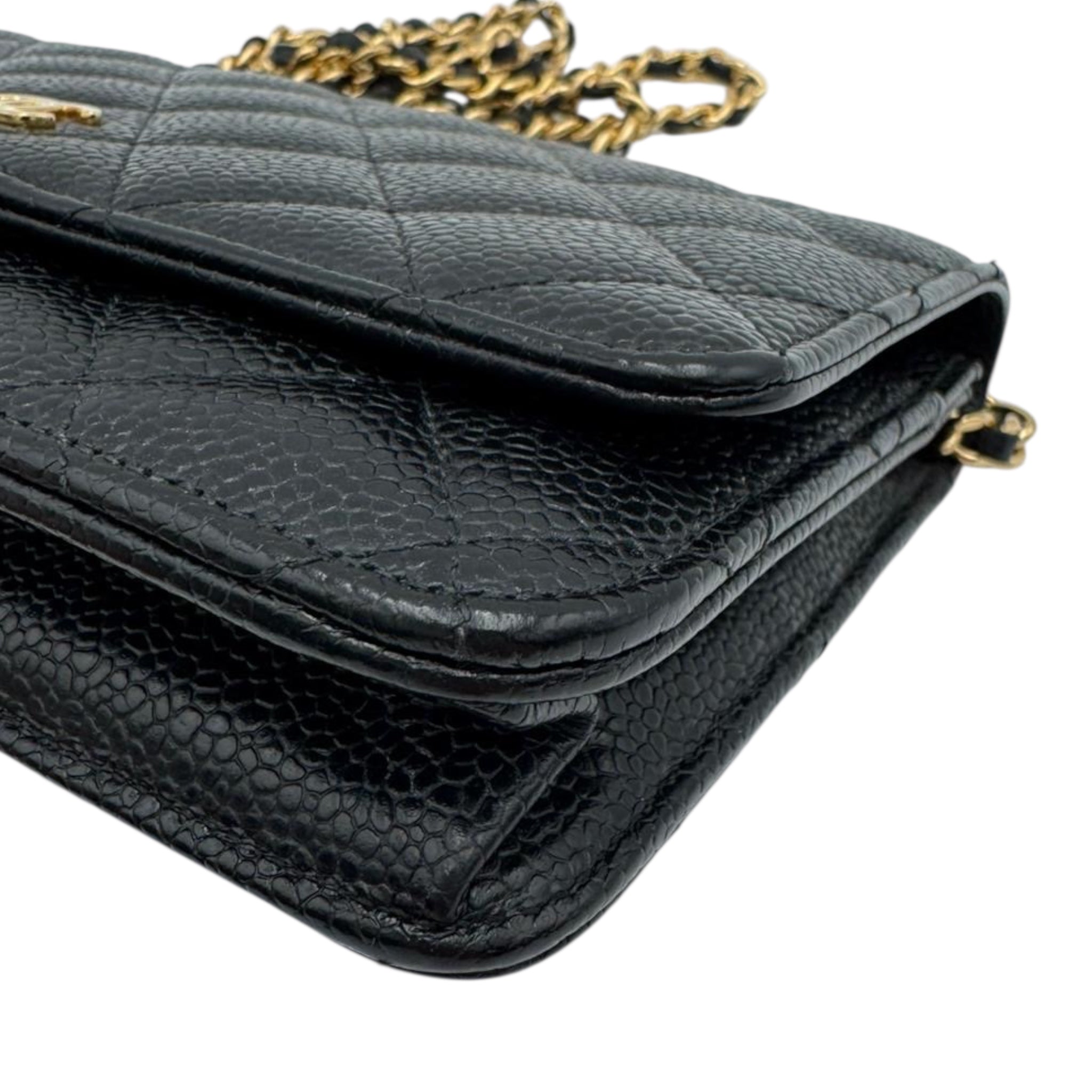 Chanel WOC Black Caviar Gold