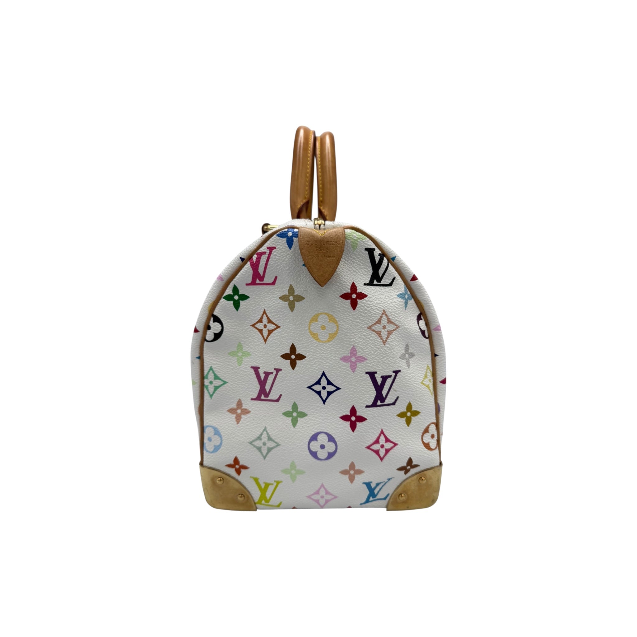 Louis Vuitton Speedy 30 White Multicolor Monogram Canvas