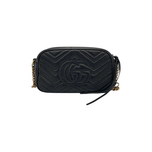 Gucci GG Marmont Small Black Matelassé Leather