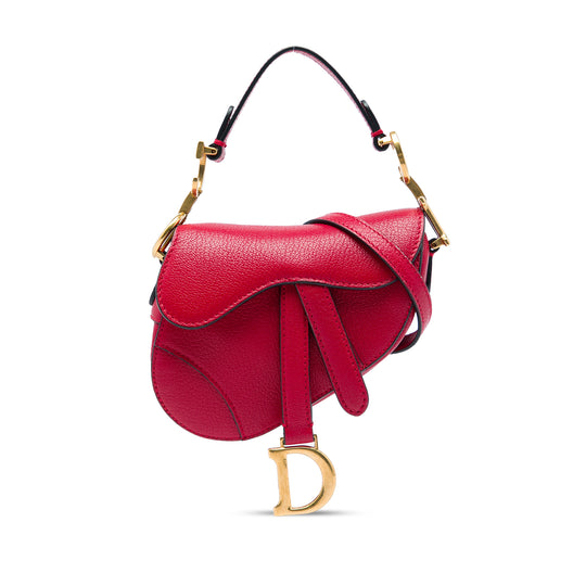 Dior Saddle Mini Red Calfskin