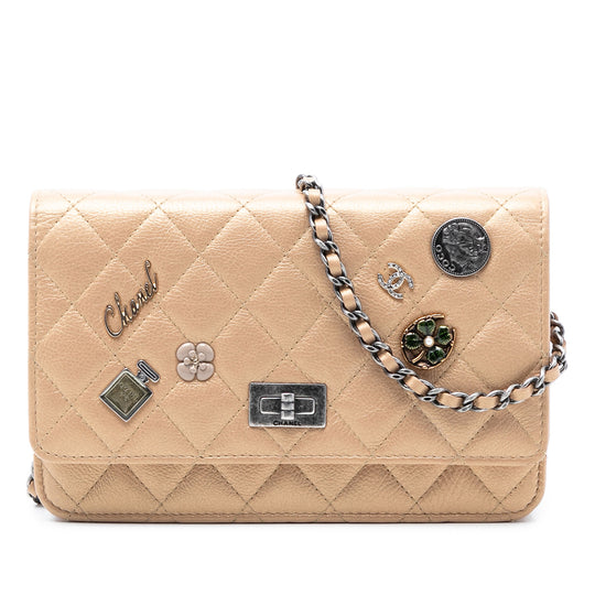 Chanel Reissue 2.55 Wallet On Chain Beige Calfskin